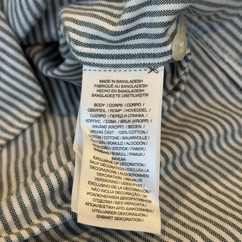 NWT Polo Ralph Lauren Green/White STRIPED LS Classic Fit Oxford Flesh Pony